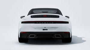 Ulkonäkymä 911 Carrera Cabriolet , jossa näkyy auton takaosa.