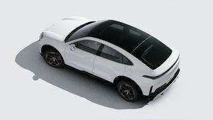Ulkonäkymä Cayenne Turbo Coupé Electric ylhäältä katsottuna