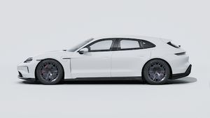 Vue extérieure de Taycan GTS Sport Turismo montrant le côté gauche de la voiture