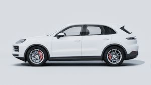 Exterior view of Cayenne S showing the left side of the car