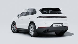 Exterior view of Cayenne S showing the back and left side of the car