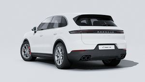 Exterior view of Cayenne S E-Hybrid showing the back and left side of the car