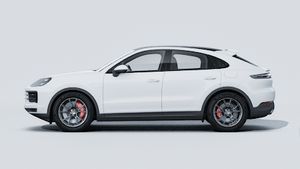 Exterior view of Cayenne S E-Hybrid Coupé showing the left side of the car