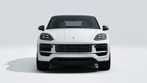 Exterior view of Cayenne Turbo E-Hybrid Coupé with GT Package showing the front of the car