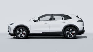 Exterior view of Cayenne S Electric showing the left side of the car