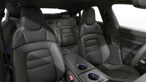 Interior view showing the front seats of Taycan