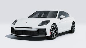 Exterior view of Panamera 4S E-Hybrid showing the front and left side of the car