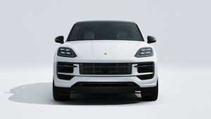 Vue extérieure de Cayenne E-Hybrid Coupé Black Edition montrant l'avant de la voiture