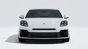 Vue extérieure de Panamera 4 E-Hybrid montrant l'avant de la voiture