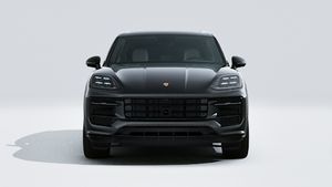 Εξωτερική όψη του Cayenne S E-Hybrid Black Edition που δείχνει το μπροστινό μέρος του αυτοκινήτου