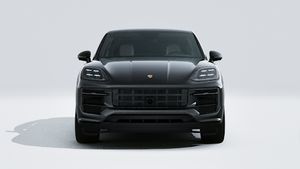 Εξωτερική όψη του Cayenne Coupé Black Edition που δείχνει το μπροστινό μέρος του αυτοκινήτου