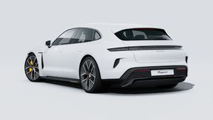 Εξωτερική όψη του Taycan Turbo S Sport Turismo που δείχνει την πίσω και την αριστερή πλευρά του αυτοκινήτου