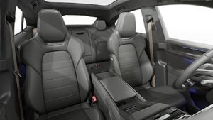 Vista interior de los asientos delanteros del Cayenne Turbo Coupé Electric