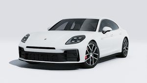 Vista exterior de Panamera 4S E-Hybrid mostrando la parte delantera y el lado izquierdo del coche