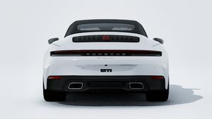 Exterior view of 911 Carrera Cabriolet showing the rear of the car