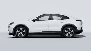Exterior view of Cayenne S Coupé Electric showing the left side of the car