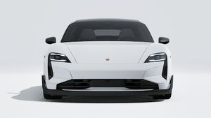 Exterior view of Taycan Turbo GT showing the front of the car