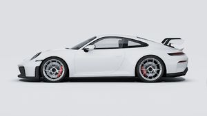 Vista exterior de 911 GT3 mostrando el lado izquierdo del coche