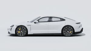Vista exterior de Taycan Turbo S mostrando el lado izquierdo del coche