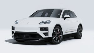 A Macan Turbo külső nézete, amely az autó elejét és bal oldalát mutatja.