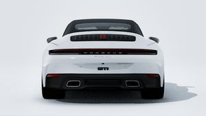 Exterior view of 911 Carrera Cabriolet showing the rear of the car