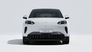Exterior view of Cayenne Coupé Electric showing the front of the car