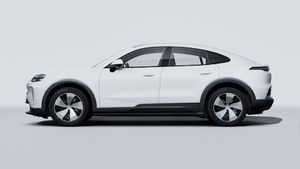 Exterior view of Cayenne Coupé Electric showing the left side of the car