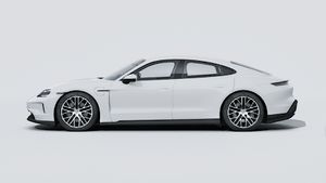 Exterior view of Taycan showing the left side of the car