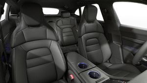Interior view showing the front seats of Taycan 4S Cross Turismo