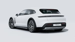 Exterior view of Taycan 4S Cross Turismo showing the back and left side of the car