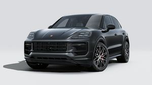 Exterior view of Cayenne S E-Hybrid Black Edition showing the front and left side of the car