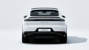 Exterior view of Cayenne GTS Coupé showing the rear of the car
