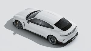 Exterior view of Taycan Turbo GT seen from above