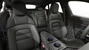 Interior view showing the front seats of Taycan Turbo Cross Turismo