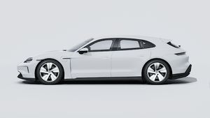 Exterior view of Taycan Sport Turismo showing the left side of the car