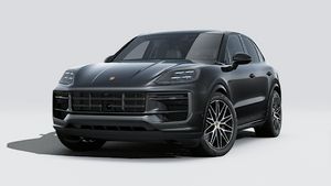 מבט חיצוני על ה-Cayenne E-Hybrid Black Edition , מראה את הצד הקדמי והשמאלי של המכונית