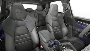 Interior view showing the front seats of Cayenne GTS