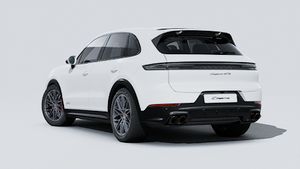 Exterior view of Cayenne GTS showing the back and left side of the car