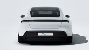 Exterior view of Taycan 4S showing the rear of the car