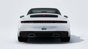 Exterior view of 911 Carrera Cabriolet showing the rear of the car