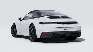 Exterior view of 911 Targa 4 GTS showing the back and left side of the car