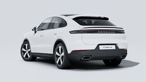 Exterior view of Cayenne E-Hybrid Coupé showing the back and left side of the car