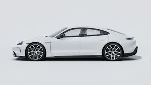 Exterior view of Taycan 4 Black Edition showing the left side of the car