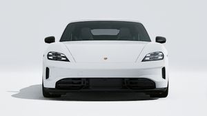 Exterior view of Taycan 4S Black Edition showing the front of the car