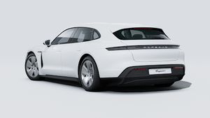 Exterior view of Taycan Sport Turismo showing the back and left side of the car