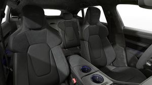 Interior view showing the front seats of Taycan GTS Sport Turismo