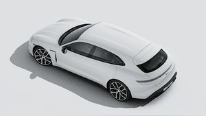 Exterior view of Taycan Sport Turismo Black Edition seen from above