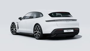 Exterior view of Taycan Sport Turismo Black Edition showing the back and left side of the car
