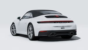 Vista esterna di 911 Carrera S Cabriolet che mostra la parte posteriore e il lato sinistro della vettura