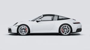 Vista esterna di 911 Targa 4S che mostra il lato sinistro della vettura